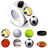 Outus 800 Pcs Sports Stickers Waterproof Sports Ball Sticker Labels Roll 1.38'' Basketball Baseball Soccer Football Tennis Golf Puck Volleyball Decorative Decals for Birthday Themed Party