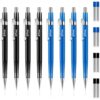 Outus 8 Pcs Mechanical Pencil Metal Retractable Automatic Drafting Pencils Refills for Writing Drawing Signature Sketching Illustration Student Teacher Appreciation Gifts(0.7 mm, 0.5 mm,Blue, Black)