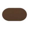 Oval Bath Mat — Woven Linen-Texture Polyester, Non-Slip Rubber Backing, 50x80cm(Dark Brown)