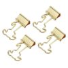 OVAQUIXI 100PCS Dog Clips Metal Hollow Shape Strong Clamping Force Fold Back Paper Clips with Gold Color for Documents Organization