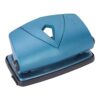 OVAQUIXI Adjustable Paper Punch 2 Hole 80mm with Plastic Body and Scrap Tray for Stationery Binding Craft Paper Card Stock (Blue)
