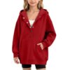 Oversized Girls Sweatshirt 2026 Trendy Kids Baggy Button up Hoodies