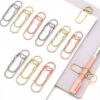 Oversized Heart Paperclip Pen Holder for Notebooks & Journals – Premium Metal Large Paper Clip Pen Clips for Notebook, Planner & Clipboard Use – 9 Pack Gold, Silver & Rose Gold Heart Pen Holders