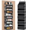 Over The Door Organizer, 5-Tier Hanging Storage with 5 Large Front Pockets & 5 Mesh Side Pockets, reinforced cardboard support, space-saving storage for nursery, kids room, bathroom, pantry & dorm