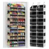 Over The Door Storage, Capacity Clear Window Organizer (Black,12 Pockets)