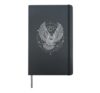 Owl Drawings Vitruvian man in a circle Hardcover Journal, Black