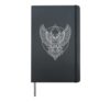 Owl Drawings Vitruvian man in a circle Hardcover Journal, Black
