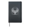 Owl Drawings Vitruvian man in a circle Hardcover Journal, Black
