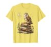 Owl on Textbooks Back to School Graphic T-Shirt, Men, Lemon Yellow, Small