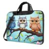Owls on a branch Laptop Case 15.6 inch Laptop Sleeve Computer Bag Messenger Shoulder Bag Computer Case Carrying Cover