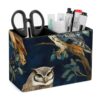 Owls on The Tree Desk Organizer PU Leather Caddy Holder