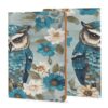 Owl Spring Flowers Turquoise Refillable Notebook Cover A5 Cover Only