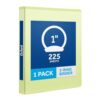 Oxford 3 Ring Binders, 1 Inch, 1 Pack, Light Green, Holds 225 Sheets, Round Ring Binder, PVC Free, Customizable Covers, 2 Pocket Three Ring Binders for School, Home, and Office Organization