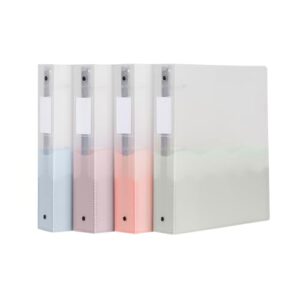 Oxford Flexible Binders, Binders for School and Office, Strong Flexible Poly, 4 Wave Pockets, Translucent Covers, Holds up to 350 Sheets, 1.5 inch Binder, 4 Assorted Boho Colors, 4-Pack (1009730)