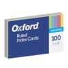 Oxford Index Cards, Assorted Colors, 5" x 8", Ruled, 100-Pack (35810)
