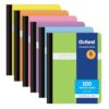 Oxford Poly Composition Notebooks, 6 Pack, Cover Colors Vary, Durable, Water-Resistant Poly, Wide Ruled Paper, 9-3/4 x 7-1/2 Inch School Journals, Assorted Pastel Covers, 100 Sheets per Book (64956)