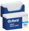Oxford Ruled Index Cards with Reusable Storage Tray, 3” x 5”, 180 per Pack, Flashcards for School and Studying, Recipes, Note Cards (73168)