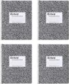 Oxford Spiral Composition Notebooks, Wide Ruled Paper, 9-3/4 x 7-1/2 Inches, 80 Sheets, Black Marble Cover (64950), 4 Count (Pack of 6)