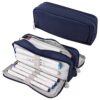 Oyachic Pencil Pouch,Large Pencil Bag with 3 Compartments,Pencil Case Storage Stationery Cosmetic Makeup Pen for Men Women Adults Business Office