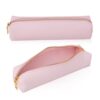 Oyachic Pink Pencil Case,Small Pencil Pouch, Long Leather Cute Aesthetic Makeup Pen Bag