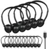 OYSLKJ USB C Classroom Headphones Bulk, Wired 50 Pack On Ear, Black
