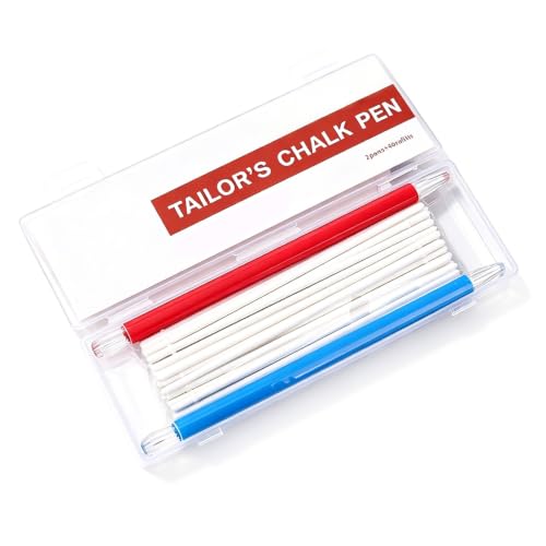 OZDOZD Tailors Chalk Set with Heat Erasable Fabric Markers – 2Pcs Sewing Chalk & Marking Pens for Quilting, Embroidery, Tailoring, Pattern Tracing – Includes 40 Refills for Long-Lasting Use (3 Boxes)