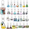 Pabucle Cute Keychains Bulk,30 PCS Different Science Key Chain Accessories for Keys Backpack Bag Charm Gifts for Party Favors
