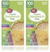 (Pack of 2) Double Zipper Sandwich Bags, Assorted Colors, 100 Count – Resealable Sandwich Size Storage Bags for Snacks, Lunch, Travel, Leftovers and Everyday Home Organization