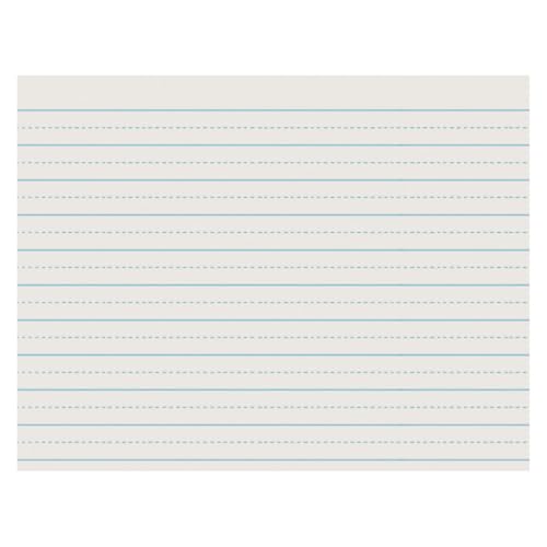Pacon #2622 Alternate Dotted Long Ruled Newsprint Handwriting Paper for Grade 2, 8.5" x 11", Double Sided, 0.75" x 0.375" Ruled, White, 500 Sheets/Pack, Case of 10 Packs, 5000 Sheets Total