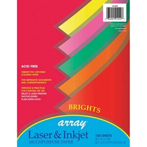 Pacon Bright Multi-Purpose Paper, 5 Assorted Colors, 20 lb., 8-1/2" x 11", 100 Sheets