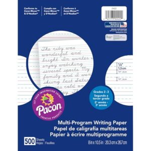 Pacon Multi-Program Grade 3 Zaner-Bloser, Grades 2-3 D'Nealian Ruled Handwriting Paper