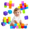 Pairez Toys Magnetic Blocks, Large Magnetic Building Blocks for Toddlers, 1.65 Inch 3D Magnet Cubes in 8 Colors, Montessori & Sensory Stacking Toy Gift for Kids Ages 1-3 (16PCS)