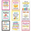 Pajean 9 Pcs Reading Posters for Library Classroom Reading Comprehension Posters Book Bulletin Boards Library Corner Chalkboard Wall Decor for Elementary Middle High School Decorations (Composition)