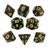 Paladin Roleplaying Black and Brown Dice - RPG DND Set - 'Werewolf'