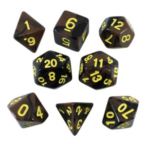 Paladin Roleplaying Black and Brown Dice - RPG DND Set - 'Werewolf'