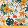 Palm Leaves Fabric by The Yard - Colorful Flowers Plant Soft Flannel Polyester No Stretch,Tropical Country Style Furnishing,Orange Green Crafts & Sewing Supplies DIY - 1 Yard,36" L x 59" W