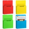 PAMASE Strong Magnetic File Holder 4 Pack - Sturdy Letter Size Magnetic Folders for Teacher Classroom Whiteboard, Back to School Paper File Organizer for Office Home Refrigerator