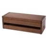 PAMINGONO Coffee Wood Cable Storage Box with Detachable Cover and Multi-sided Hollowed Heat Dissipation Design, Desk Cable Organizer for Power Plug and Wire Management