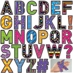 Panelee 145 Pcs 20 Sheets 4 Inch Large Letter Stickers for Bulletin Boards Alphabet Vinyl Letter Stickers Self Adhesive for Classroom Crafts Poster Board Mail Box Window Wall Door Home(Fresh Color)