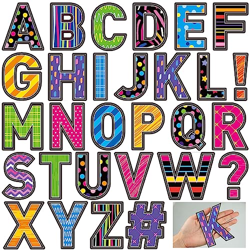 Panelee 145 Pcs 20 Sheets 4 Inch Large Letter Stickers for Bulletin Boards Alphabet Vinyl Letter Stickers Self Adhesive for Classroom Crafts Poster Board Mail Box Window Wall Door Home(Fresh Color)