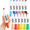 PANKQQ Washable Markers for Kids, 12 Count Jumbo Rocket Shaped Dual Tip Markers, Cone Tip and Round Dot Tip, Toddler Art Supplies for Preschool, Classroom Crafts, Coloring and Drawing