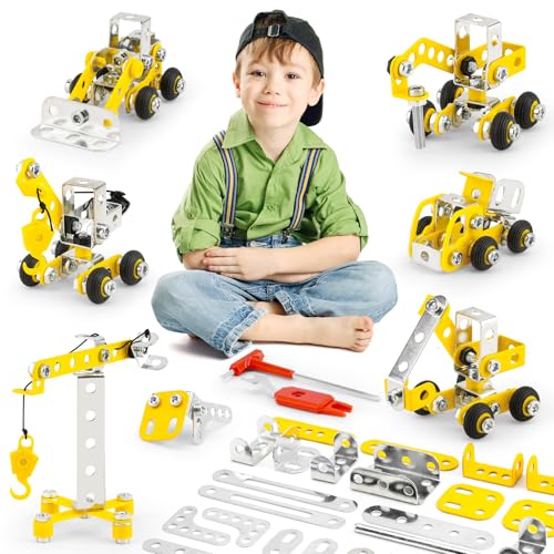 PANPAPA Erector Sets for Kids Ages 8-12,6 Nano Engineering Toys for Kids 5-7,Metal Building Construction Model kit,DIY STEM Building Blocks Gift for Boys & Girls(273pcs)
