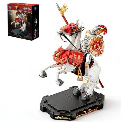 PANTASY Knight Construction Set 31 cm Medieval Collector's Model with Armored Battle Cross and Movable Joints Collector's Set for Adults