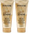 Pantene Miracle Rescue 3 in 1 Leave In Conditioner,Rinse off Conditioner,Heat Protectant for Hair,Detangler,Anti Frizz,Moisturizing,For All Hair Types,Safe-for Color Treated-Hair,6.0 fl oz,(Pack of 2)