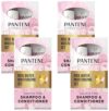 Pantene Nutrient Blends Miracle Moisture Boost Rose Water Shampoo & Conditioner Dual Pack for Dry Hair, Sulfate Free (Pack of 4)