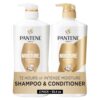 Pantene Shampoo & Conditioner Set, Daily Moisture Renewal with Vitamin E - Pro-V Nutrients for Dry, Color-Treated, Straight to Curly Hair, 72-Hour Hydration & Softness, 52.8 Oz Total