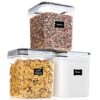 PANTRYSTAR Medium Food Storage Containers with Lids Airtight 2.5L /84.5Oz, for Flour, Sugar, Baking Supply, 3PCS BPA Free Plastic Canisters for Kitchen Pantry Organization