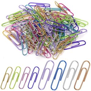 Paper Clips, 200pcs Jumbo and Medium Colored Clip