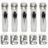 Paper Fastener Dispenser 5-Pack, Push Clam Clip Tool Alternative to Binder Clips, Reusable Stapleless Organizer for Documents and Bags