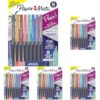 Paper Mate Flair Pens, Metallic Felt Tip Pens, City Lights, Glittery Ink Shines on White Paper, Assorted Colors, 8 Count (Pack of 5)